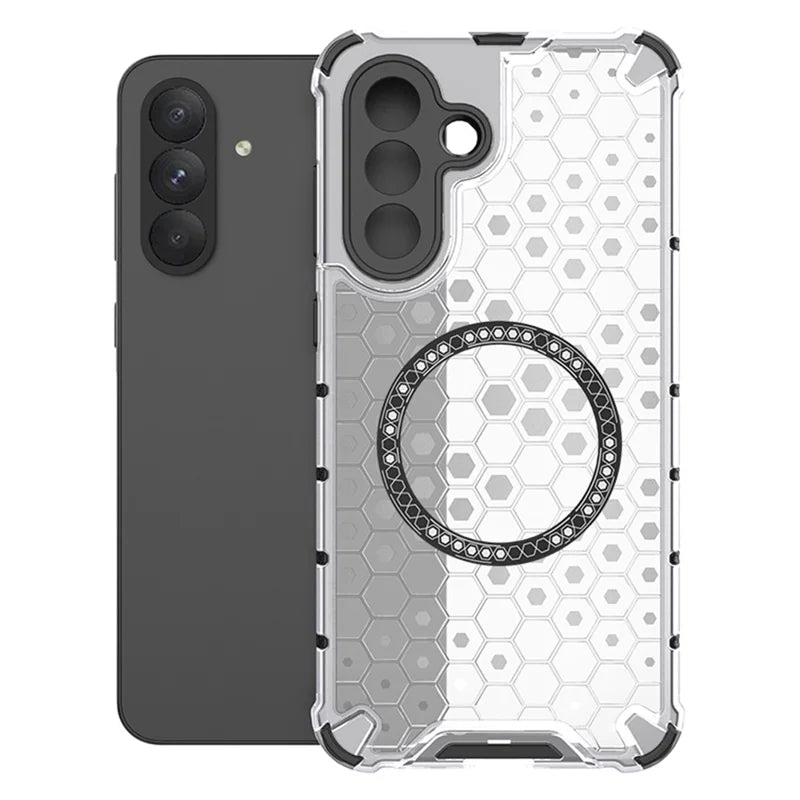 Husa HoneyComb - Samsung A36 / A56, Magnet MagCase, AntiDrOppo Corners, White