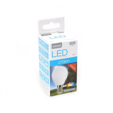 Bec economic cu led, rotund 3.2Watt Omega Comfort E14 OMELE14A-3W-6000, 270 lumeni, 42948, 6000K alb
