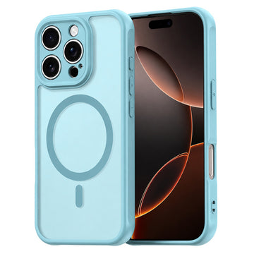 Husa MagFrost Pro pentru iPhone 15 Pro Max, Matte MagSafe, Frosted - Rama verde