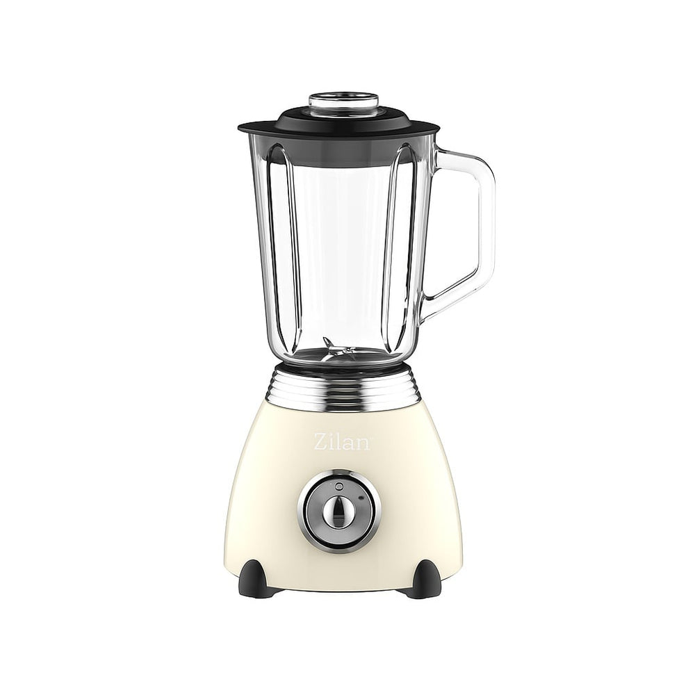 Blender 500W, Zilan ZLN1207 RETRO, capacitate 1.5L, 2 trepte viteza + functie Pulse, vas din sticla, lame inox