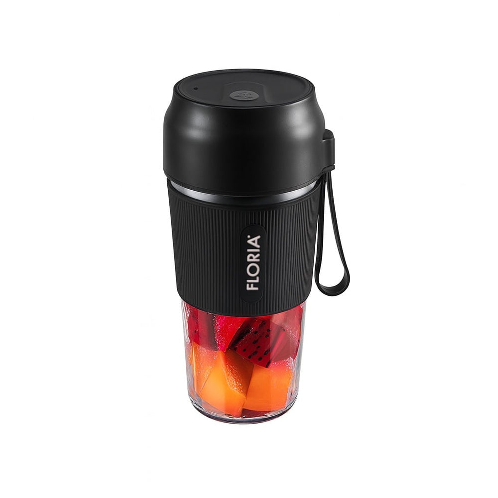 Blender portabil reincarcabil 50W, Floria ZLN1719, 300ml, lame inox, negru