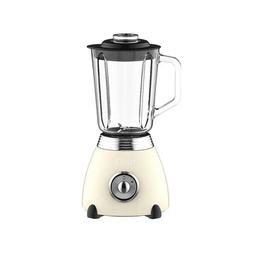 Blender Retro Zilan ZLN1207, 500W, capacitate 1.5L, 2 trepte viteza + functie Pulse, vas din sticla, lame inox