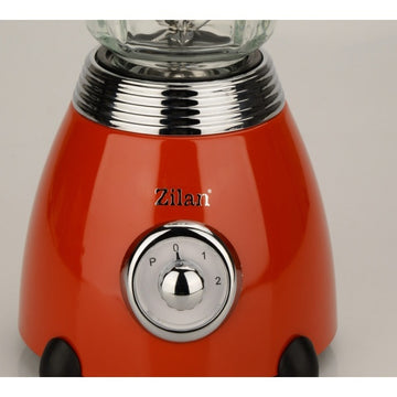 Blender Retro Zilan ZLN7057 Rosu, 500W, 1.5L, vas din sticla, lame din otel inoxidabil, functie Pulse, 2 trepte de viteza
