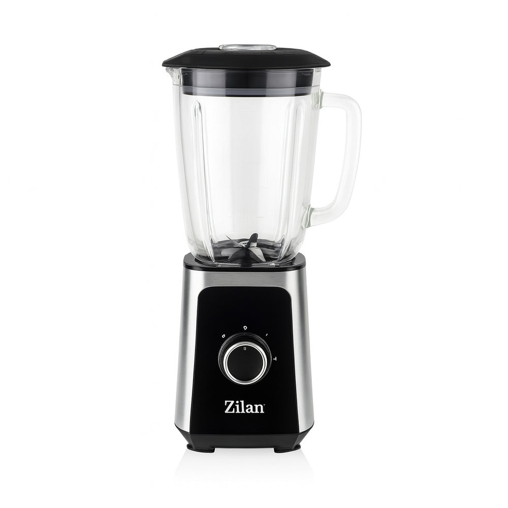 Blender ZILAN ZLN3925 – 1000W, Vas sticla 1.5L, Zdrobire gheata, Inox, negru