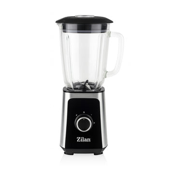 Blender ZILAN ZLN3925 – 1000W, Vas sticla 1.5L, Zdrobire gheata, Inox, negru