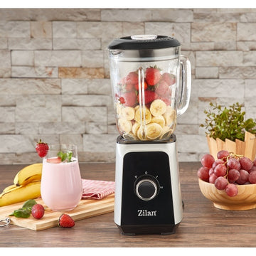 Blender ZILAN ZLN3925 – 1000W, Vas sticla 1.5L, Zdrobire gheata, Inox, negru