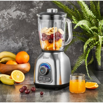 Blender Zilan ZLN5596 – 1400W, 1.75L, vas din sticlă, viteze ajustabile, inox