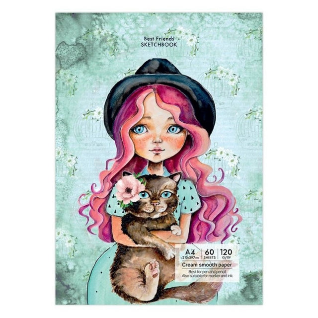 Blocnotes A5 Drasca, 60 file, 120g, lipit, 14.8x21cm, best friends 900900232