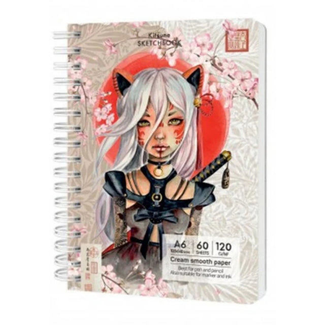Blocnotes A5 Drasca, 60 file, 120g, velin, cu spira, 14.8x21cm, kitsune 900900174