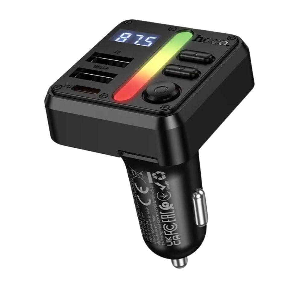 Modulator FM Hoco E89, PD45W, 1xUSB-C, 1xUSB-A - Negru