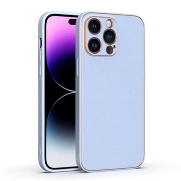 Husa Yolo pentru iPhone 14 Pro, Piele ecologica, TPU Edge - Albastru cer