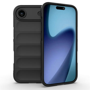 Husa Wave pentru iPhone 17 Air, Grip Microfiber, ShockProof - Night negru