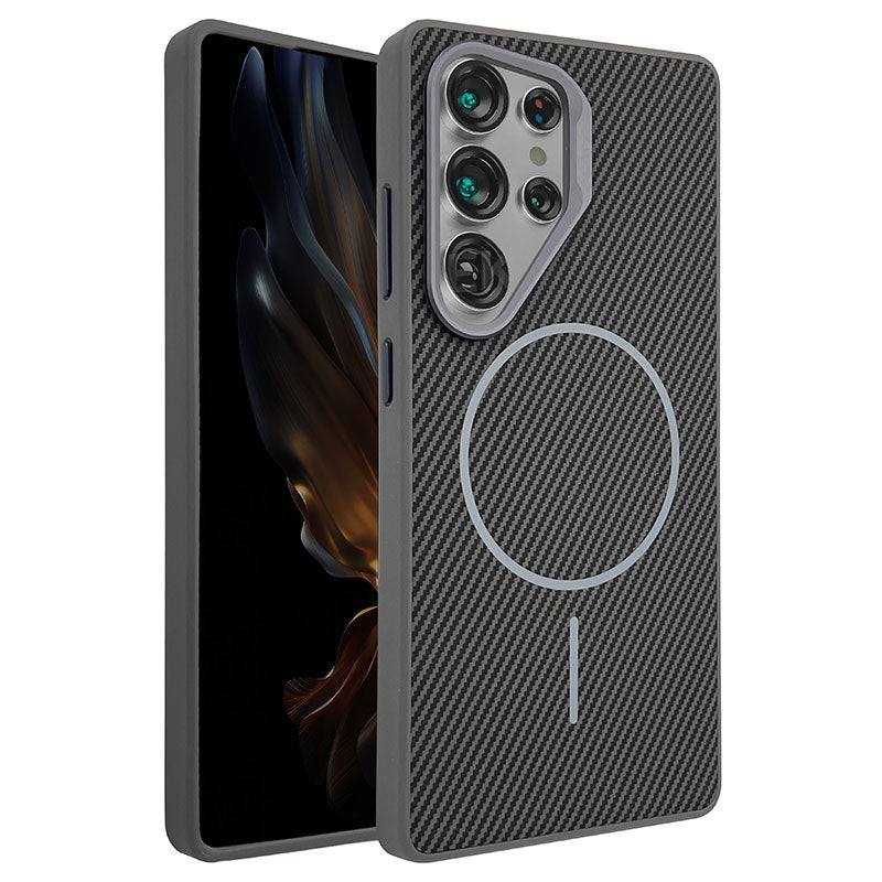 Husa MagFiber - Samsung S25 Plus, Carbon MagCase, AntiShock, Grey