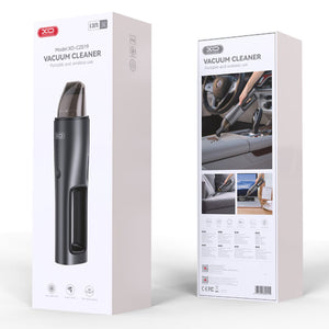 XO CZ019, Aspirator Portabil, Auto/Casa, 5000mAh, Motor cu Perii, Capacitate 120ml, Filtru - Negru