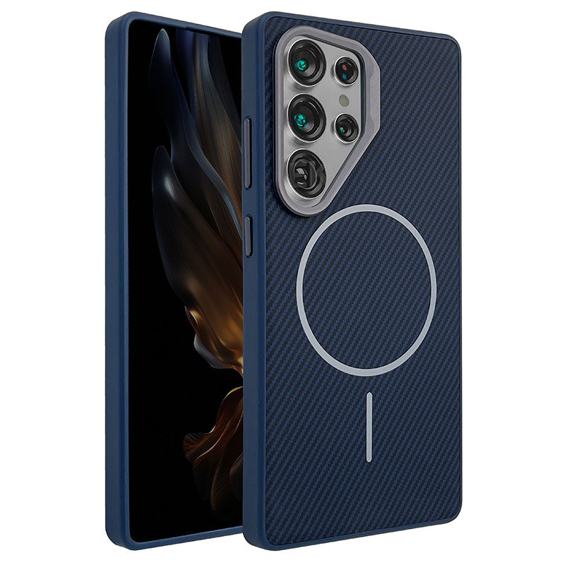 Husa MagFiber - Samsung S25 Plus, Carbon MagCase, AntiShock, Blue