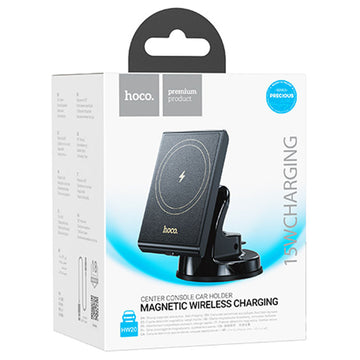 Suport Auto cu Incarcare Wireless Hoco HW20, MagSafe, Montaj Bord, MultiAngle - Negru
