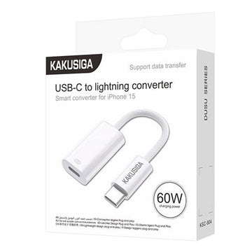 Adaptor OTG Transfer Kaku KSC-904, USB-C la Lightning, 60W, Smart Convert, 12cm - Alb
