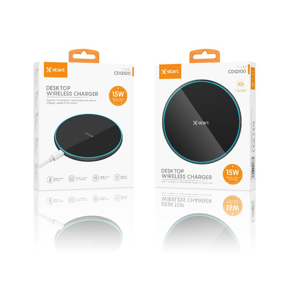 X-Start (CDQ100) - Incarcatoare Wireless, 15W, USB-A, Black