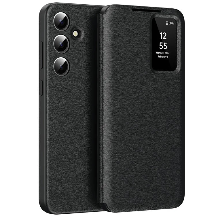 Husa Flip Smart - Samsung S24 FE, Magnetic View, Wallet, Deep Black