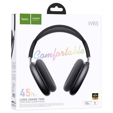Casti Wireless Hoco W65, Over Ear, BT 5.4, 45h StandBy - Gri sideral