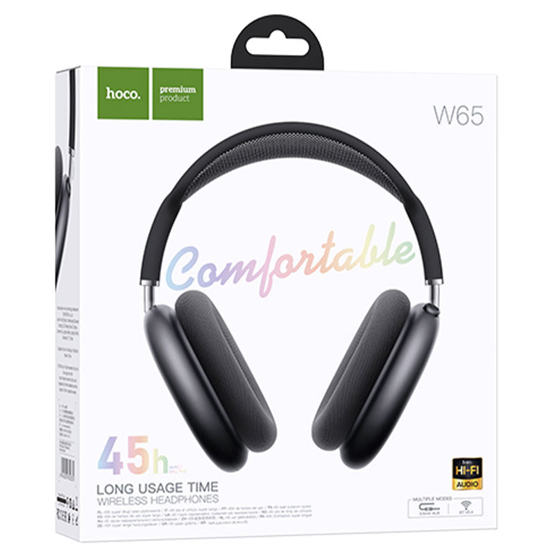 Hoco (W65) - Casti Wireless, Over Ear, BT 5.4, 45h StandBy, Space Grey