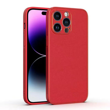 Husa Yolo pentru iPhone 15 Pro, Piele ecologica, TPU Edge - Rosu