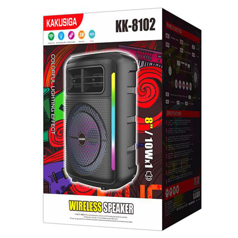 Kaku (KK-8102) - Boxa Portabila, Wireless BT 5.2, 10W, 1800mAh, LED Display, Ambient Light, Black