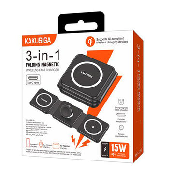 Incarcator Wireless Kaku KSC-1359, 15W, Qi Charging, Fast Charging, Foldable - Negru
