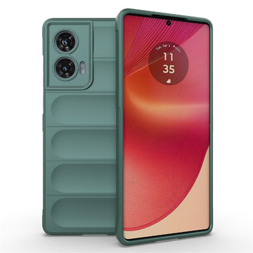 Husa Wave pentru Motorola Edge 50, Fusion, Grip Anti-Shock, TPU - Verde inchis