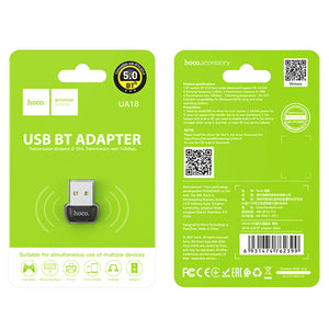 Adaptor BT Hoco UA18, USB-A, BT 5.0 - Negru