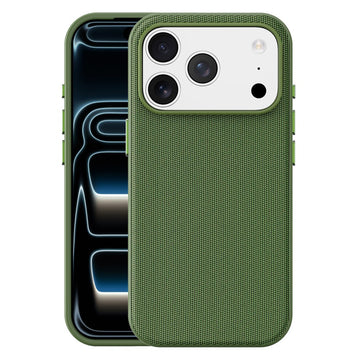 Husa Woven pentru iPhone 17 Pro, MagCase, TechWoven Piele, Soft Craft - Verde inchis
