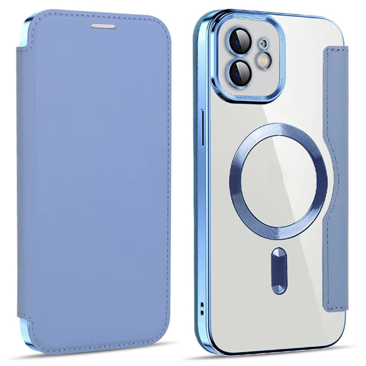 Husa MagFlip - iPhone 11, Magnet, RFID protect, Leather, Chrome Edge, Sky Blue