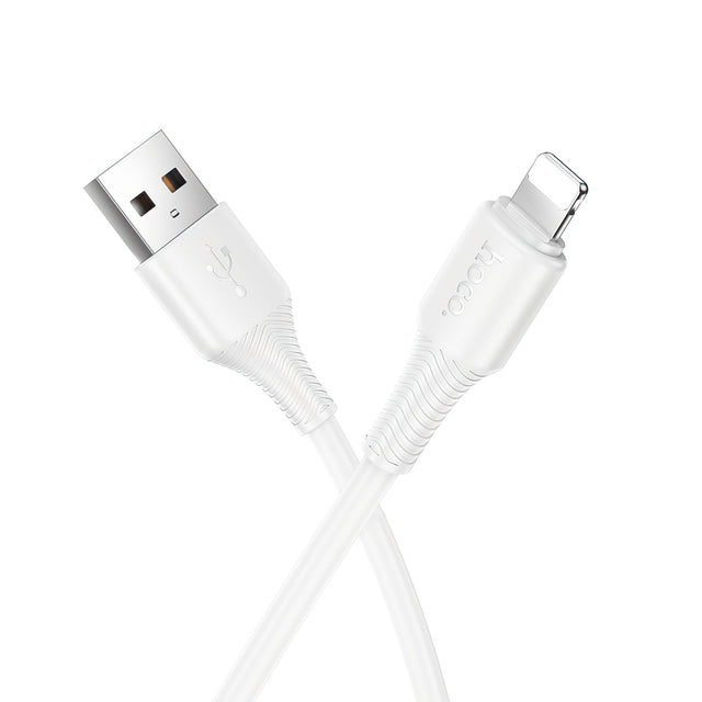 Cablu Date si Incarcare Hoco X120, USB A la Lightning, 2.4A, QC3.0, 1m - Alb