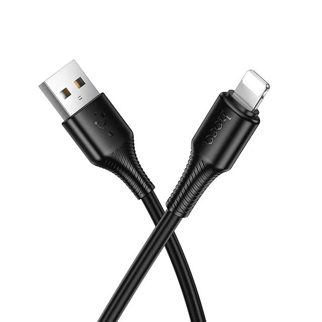 Cablu Date si Incarcare Hoco X120, USB A la Lightning, 2.4A, QC3.0, 1m - Negru