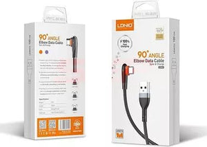 Cablu Date si Incarcare Ldnio LS561-M, USB-A la Lightining, L-Shape, 2.4A, Fast, 1m - Rosu