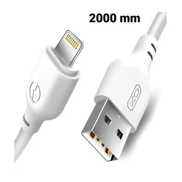 Cablu Date si Incarcare XO NB103, USB-A la Lightning, 2.1A, 2m - Alb