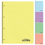 Caiet cu spirala metalica A4 Colorarte, 120 file, dictando, coperta plastic 350microni, 70g/mp, separatoare cu index