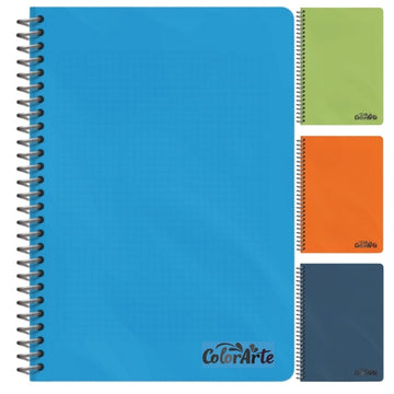 Caiet cu spirala plastic A4 Colorarte, 80 file, dictando, colturi rotunjite, coperta plastic 350microni, 70g/mp