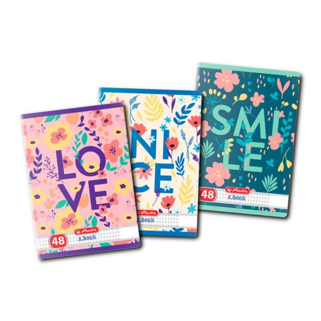 Caiet scolar A5 Herlitz X.Book Feelings, 48 file, matematica, colturi rotunjite, 70g/mp, 9480670