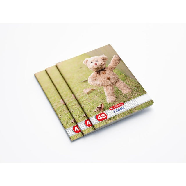 Caiet scolar A5 Herlitz X.Book Teddy, 48 file, matematica, colturi rotunjite, 70g/mp, 9480710
