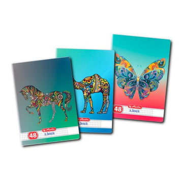 Caiet scolar A5 Herlitz X.Book Zentangle, 48 file, matematica, colturi rotunjite, 70g/mp, 9484290