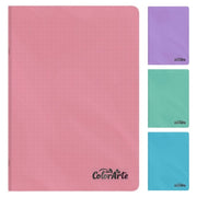 Caiet scolar A5 Colorarte, 48 file, matematica, colturi rotunjite, coperta plastic, culori macarons, 70g/mp