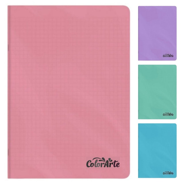 Caiet scolar A5 Colorarte, 48 file, dictando, colturi rotunjite, coperta plastic, culori macarons, 70g/mp