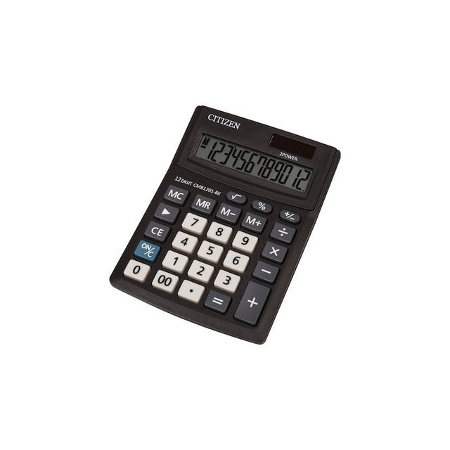 Calculator de birou Citizen CMB1201-BK, 12 digiti, alimentare baterie + solar, ecran inclinat