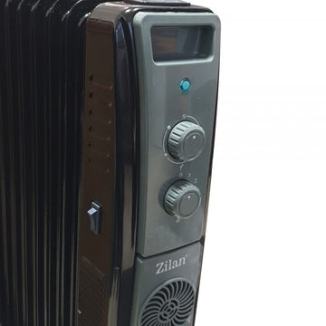 Calorifer electric cu ulei Zilan ZLN1956, 2500W, 9 elementi, termostat reglabil, negru