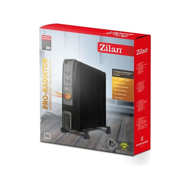 Calorifer electric cu ulei Zilan ZLN1963, 2500W, 11 elementi, termostat reglabil, negru