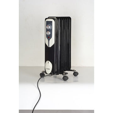Calorifer electric Floria ZLN3642, 1500W, 7 elementi, termostat reglabil, negru