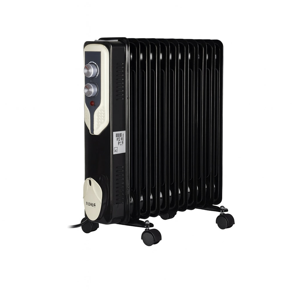 Calorifer electric Floria ZLN3666, 2500W, 11 elementi, termostat reglabil, negru