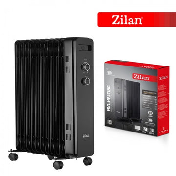 Calorifer electric Zilan ZLN8450, 2500W, 11 elementi, negru