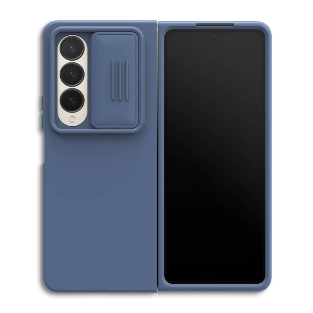 Husa Nillkin pentru Samsung Z Fold 4, CamShield Silky, TPU - Negru miezul noptii Blue